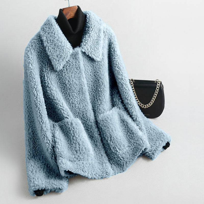 Inverno feminino pele lambswool fleece streetwear casaco de veludo casaco feminino sólida senhoras quentes casacos de lã fina outerwear g183