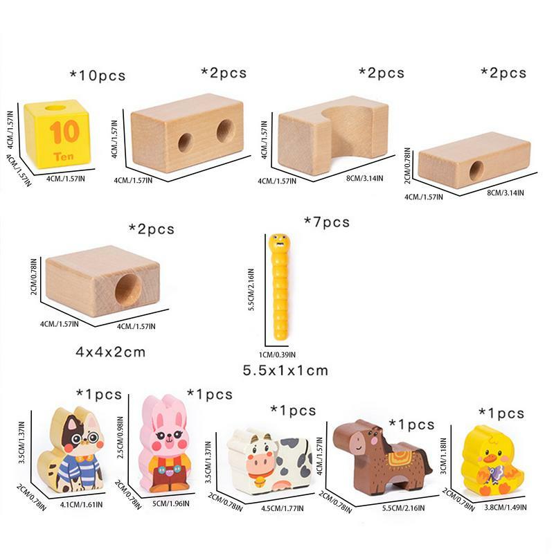Set di blocchi di costruzione forma divertente abbinata a blocchi di Puzzle giocattolo di assemblaggio in legno giocattolo educativo Cartoon Cute Children Puzzle Toys