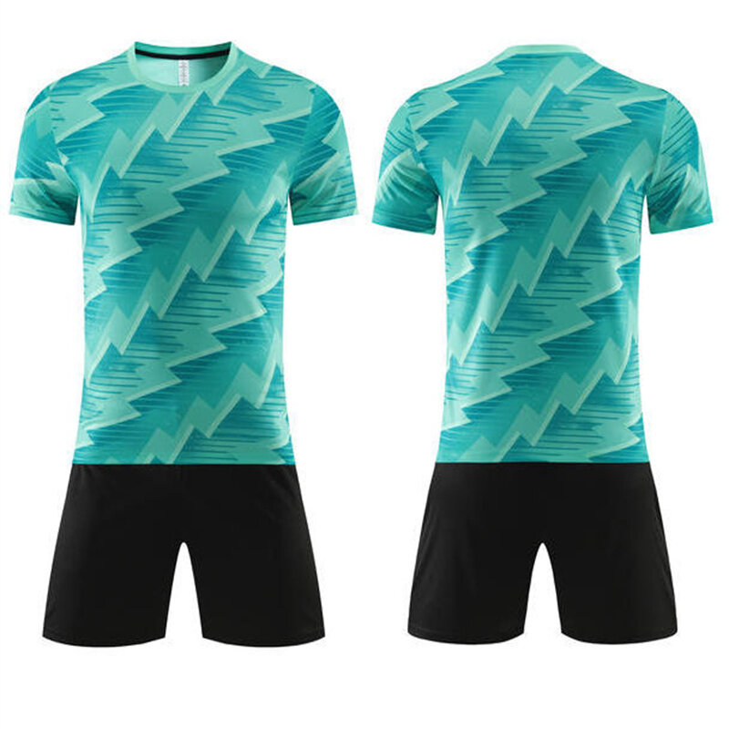 23-24 Sommer Marke Fußball tragen blau rot weiß Trikot benutzer definierte kurz ärmel ige T-Shirt Shorts Set benutzer definierte Trikot Modell 5207