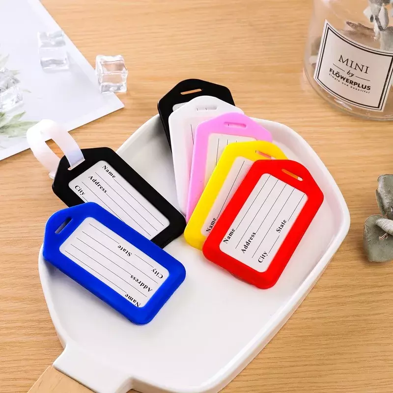 3PCS/Lot Women Men Plastic Luggage Tags Baggage Name Tags Suitcase Address Label Holder Travel Accessories