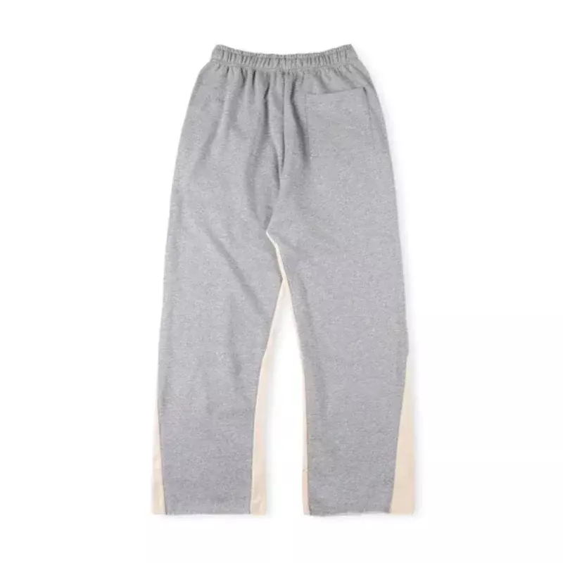 HELLSTAR-pantalones de chándal con estampado de espuma para hombre y mujer, pantalón de felpa de algodón puro de gran tamaño, Patchwork gris, alta calidad, 1:1, 24ss