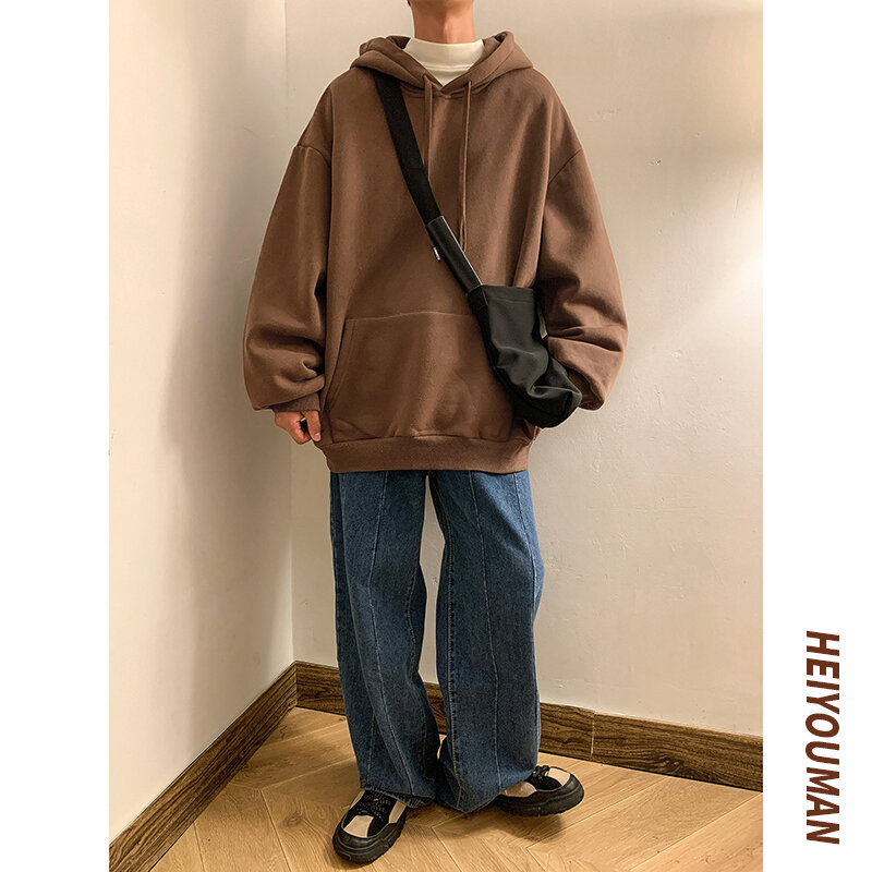 Sudadera con capucha de gran tamaño para hombre, ropa de calle holgada, informal, Harajuku, 6 colores, primavera y otoño
