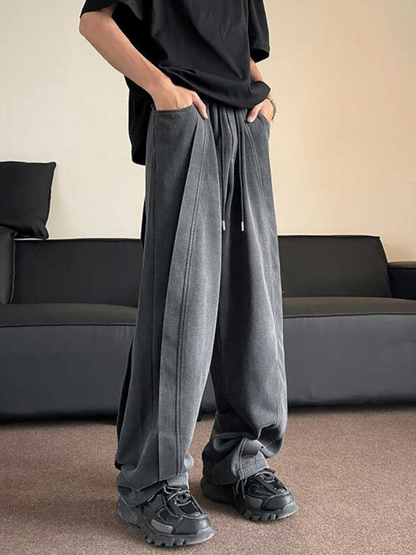 Pantalones de chándal de gran tamaño para hombre, Pantalón deportivo de cintura alta, holgado, informal, a la moda, ropa de calle Harajuku, Z119