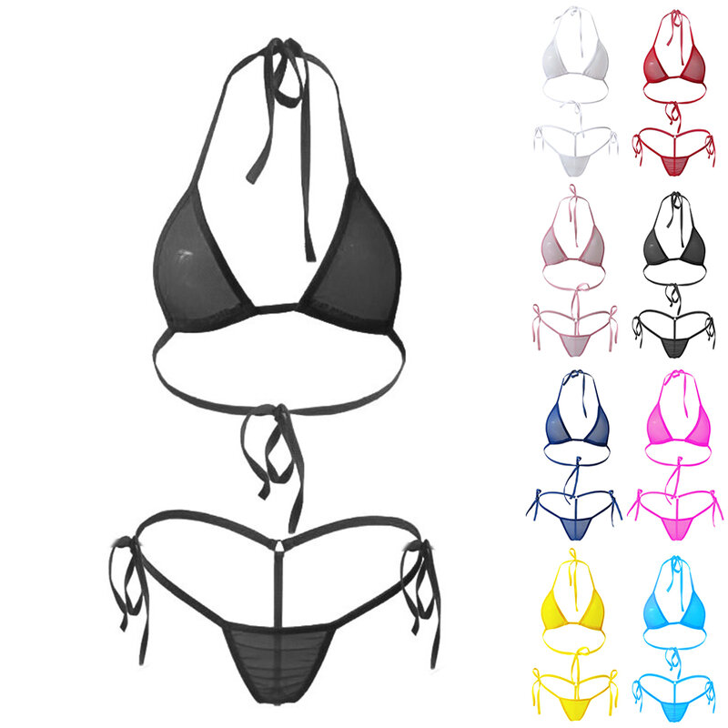 Frauen Tanga Unterwäsche Gstring BH Set Perspektive Bikini Bade bekleidung Nachtwäsche bequeme Unterwäsche Set für Frauen