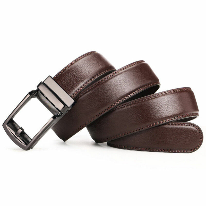 Mens Business Style Belt Black Top Quality PU Leather Detachable Strap Automatic Buckle Brand Desiger Fashion Waistband For Jean