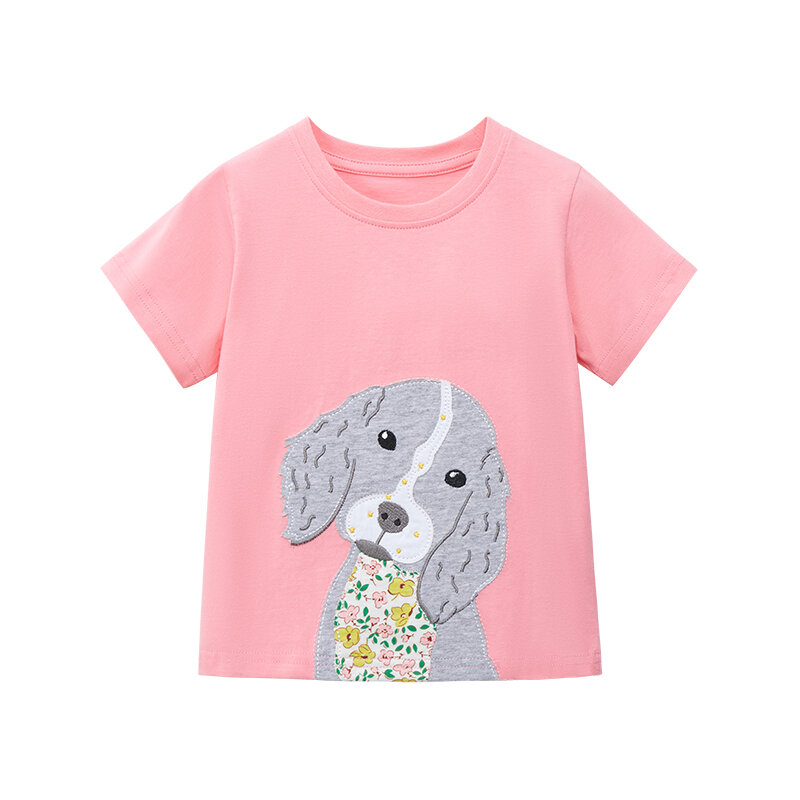 リトルメイヴン-女の子のための半袖コットンTシャツ,2〜7歳の子供のための素敵な服,夏,2024