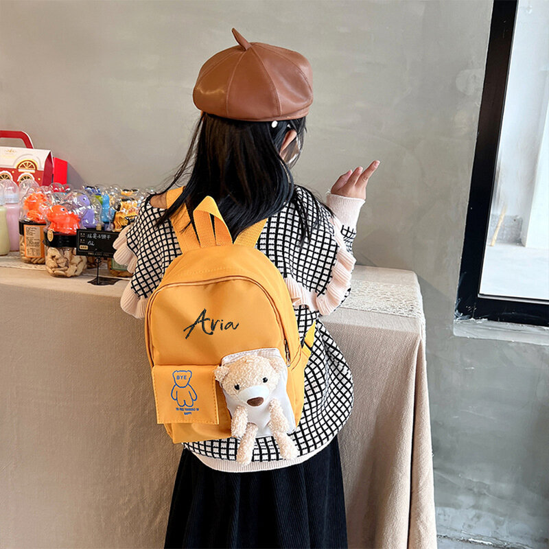 Custom Cute School Backpack Personalized Kindergarten Schoolbag Embroidered Name Cartoon Cute Boys Girls Schoolbag Gifts for Kid