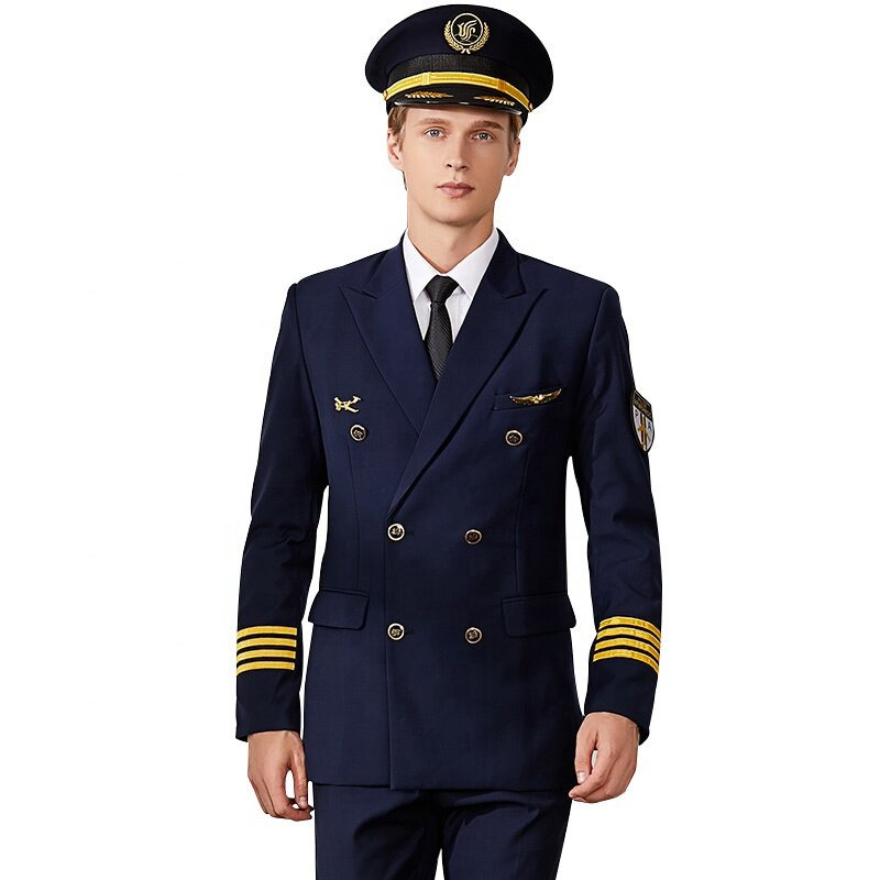 Uniforme de piloto de línea aérea, traje de aviación, uniforme de piloto para capitán