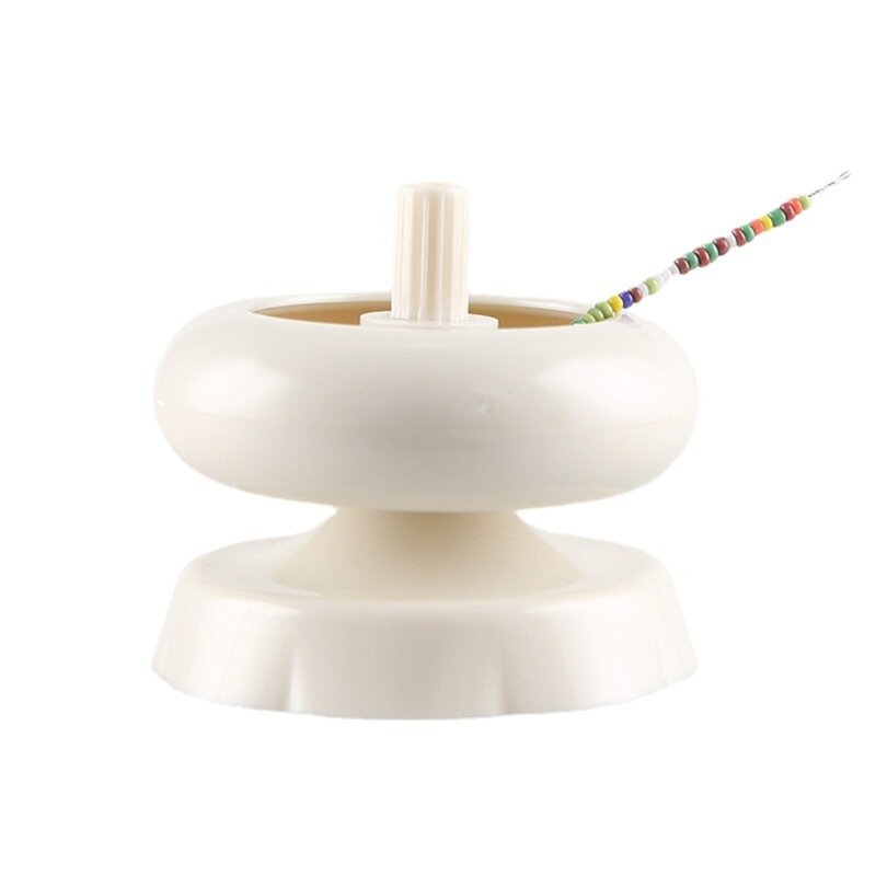 Perforatore perle riso Rotazione manuale in plastica Ciotola per perline Spinner per perle in per gioielli con