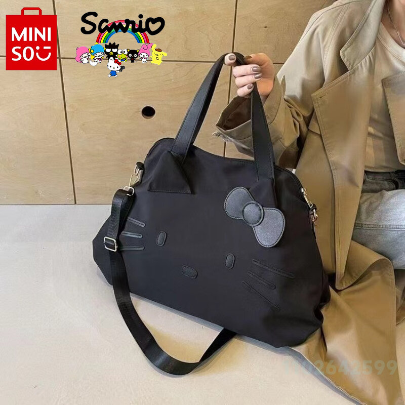 حقيبة يد للسفر Miniso Hello Kitty ، حقيبة أمتعة عصرية عالية الجودة مضادة للاتساخ ، حقيبة ركوب كبيرة السعة عبر الجسم ، جديدة