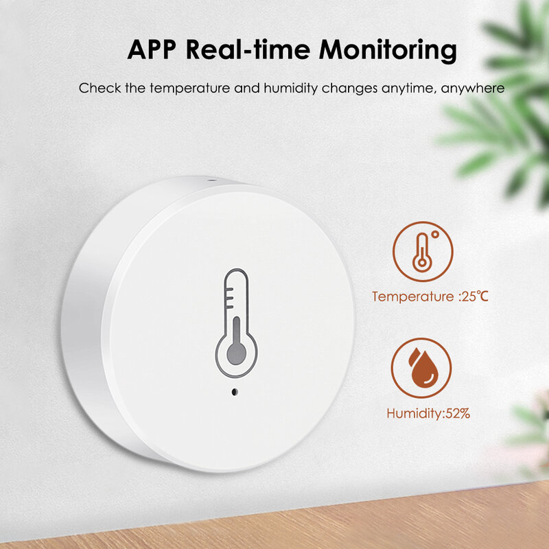 Sensor de humedad y temperatura para el hogar, higrómetro para interior, termómetro inteligente para el hogar, funciona con Smart Life, Alexa, asistente de Google, Tuya ZigBee 3,0
