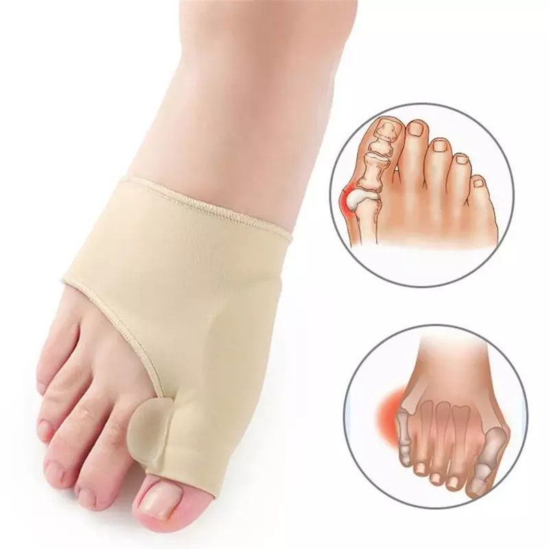 2Pcs Toe Separators Hallux Valgus Bunion Corrector Orthotics Feet Bone Thumb Adjuster Deformity Correction Sock Straightener