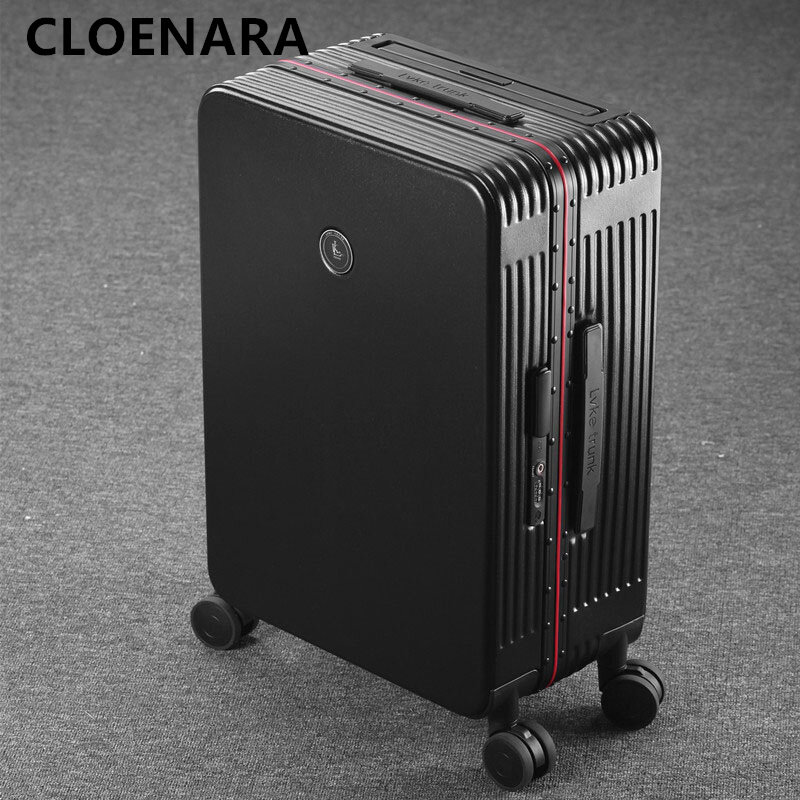 COLENARA 20"24"26"29 Inch The New Suitcase Universal Aluminum Frame Tolley Case  with Portable Boarding Code Box Ladies Luggage