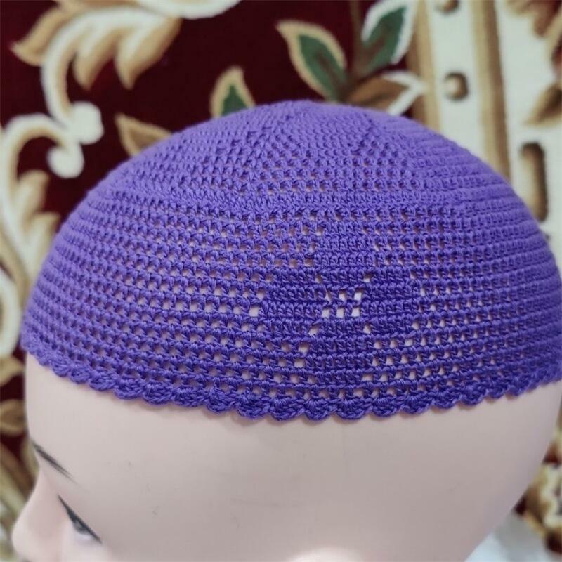 Muslim Caps For Men Colthing Freeshipping Crochet knit Hat Turkey Kufi Islamic Kippah Hijab  Jewish Turban Wool Cotton Winter