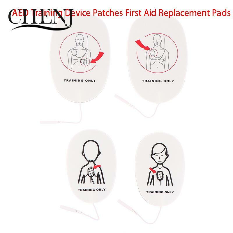 1 Pair AED Training Device Patches First Aid Training Replacement Pads Adult Kid Training Universal Trainer