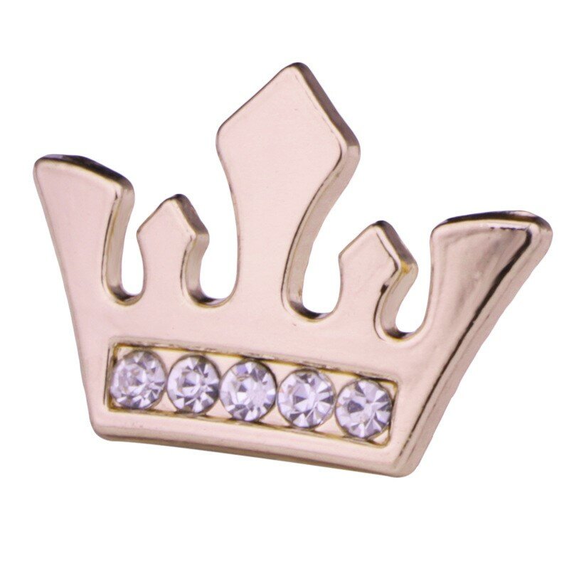 Bros logam kristal Lapel Pin Fashion pria kemeja kerah Pin lencana bros untuk wanita aksesoris perhiasan Korea kecil mahkota
