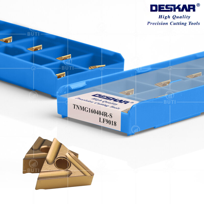 DESKAR 100% Original TNMG160404 TNMG160408R/L-S LF9018 High Quality CNC Lathe Cutter External Turning Tool Carbide Cutting Blade