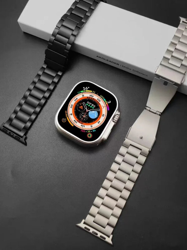 Taśma metalowa do Apple watch 9 8 7 45mm 41mm Ultra/2 49mm luksusowa opaska ze stali nierdzewnej dla serii 6 5 4 3 2 SE 44mm 42mm 40mm