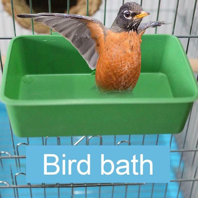 1pc Bird Water Bath Tub Pet Bird Bowl Parrots Parakeet Birdbath Cage Hanging Small Parrot Cage Pet Bird Bath Tub Accessories