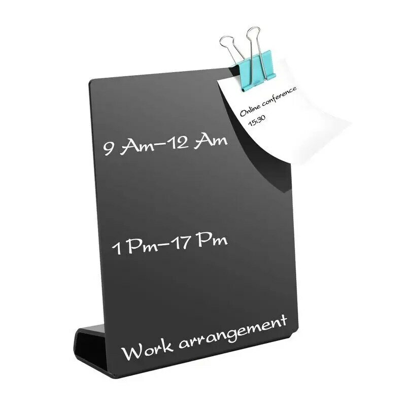 Desk Whiteboard Black Erasable Acrylic Writing Note Planner Board With Stand Planning Presentation Supplies For Memos Reminders