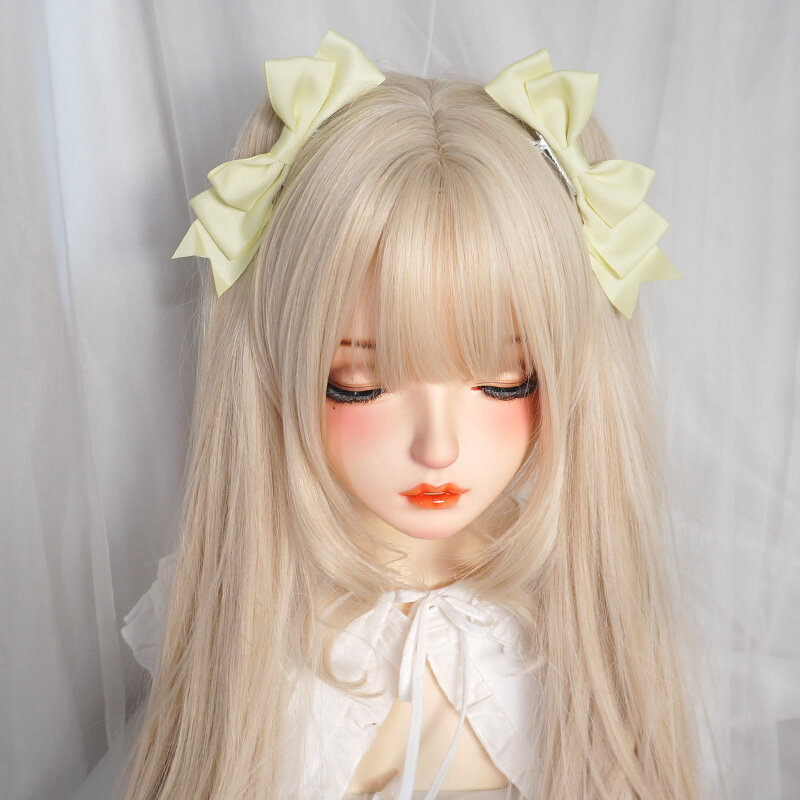 Headwear Lolita artesanal com clipe de arco para meninas, acessório de cabelo escuro, bonito e doce, Anime Lolita Headwear, cabelo macio