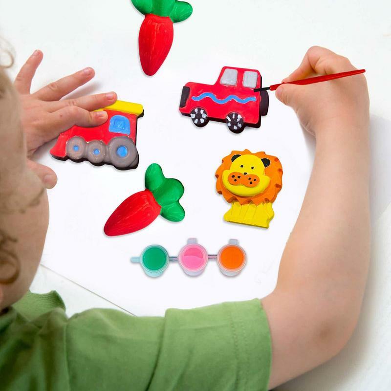Kit De Pintura Artesanal Para Crianças, Pinte Suas Próprias Figurinhas, Artes e Ofícios, Conjunto De Atividades De Gesso