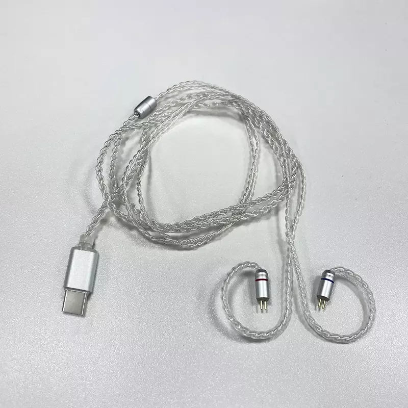 Ulepszony kabel do słuchawek posrebrzana wtyczka typu C 4 drut 2Pin kabel słuchawek obsługa sterowania wywołań 47-calowy kabel