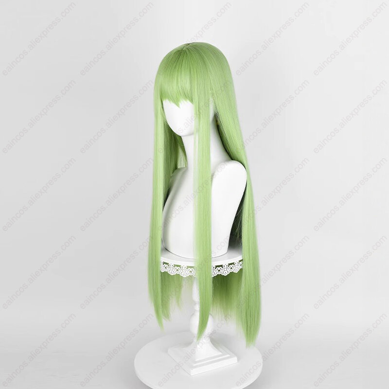 FGO Enkidu-Peluca de Cosplay larga y recta, pelo sintético resistente al calor, Color verde claro mezclado, 80cm