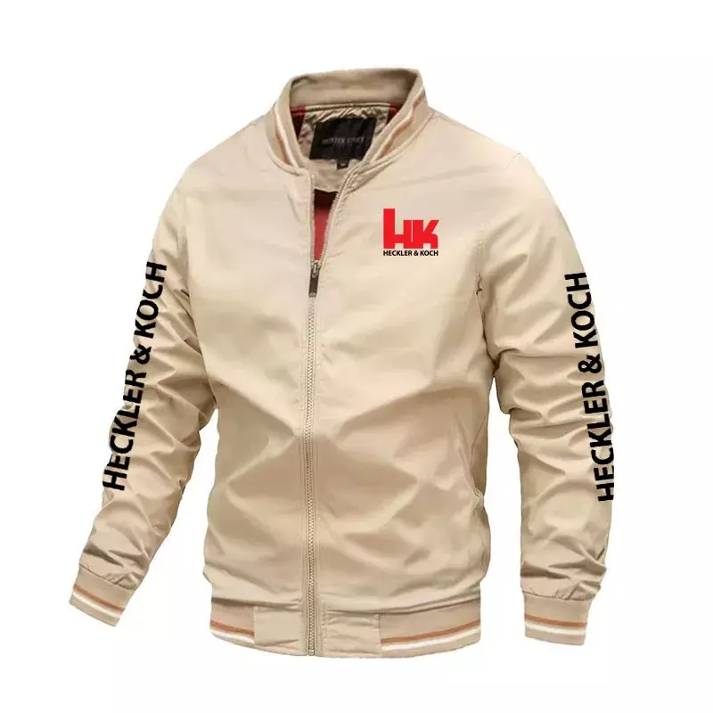 2023 Fashion men's baseball jacket Hk Heckler Koch logo print brand Oversized men's clothing Harajuku classic trend men's jacket
