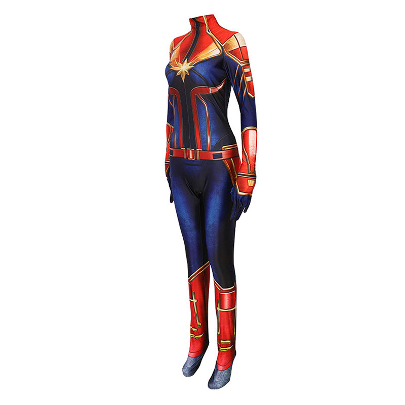 Kapitan cud przebranie na karnawał film Avengers superbohater Carol Danvers Cosplay body kombinezon kostium na Halloween dla kobiet