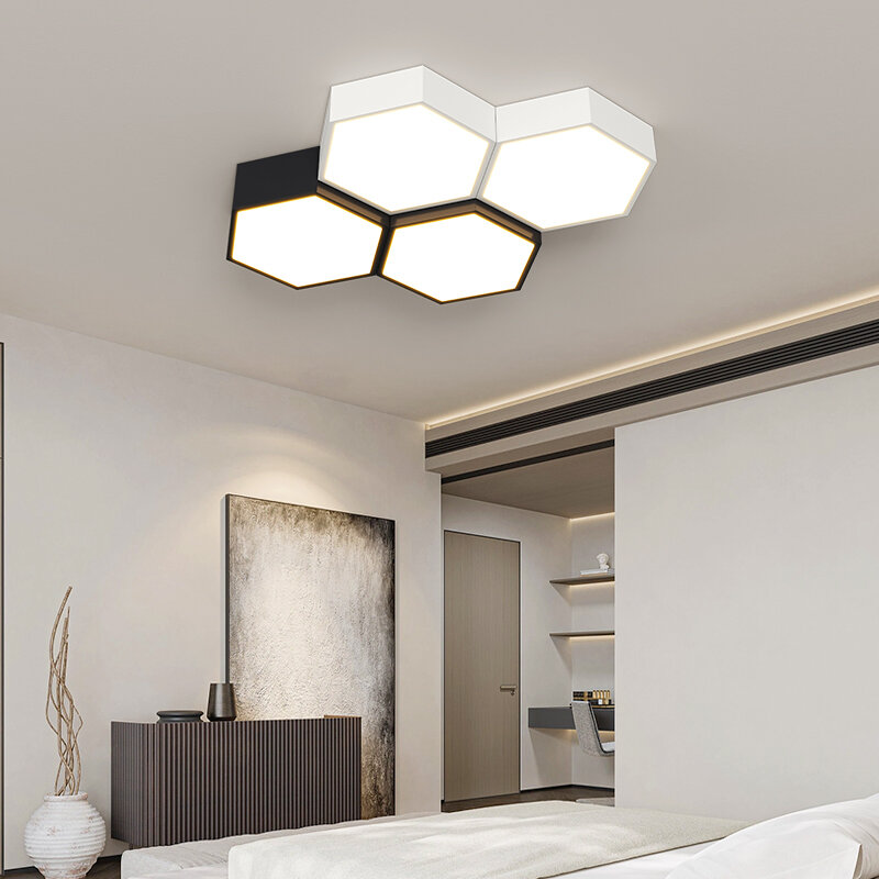 Lampada da soggiorno nuovo stile semplice atmosfera moderna camera da letto principale lampada da sala da pranzo plafoniere a nido d'ape Creative minimaliste