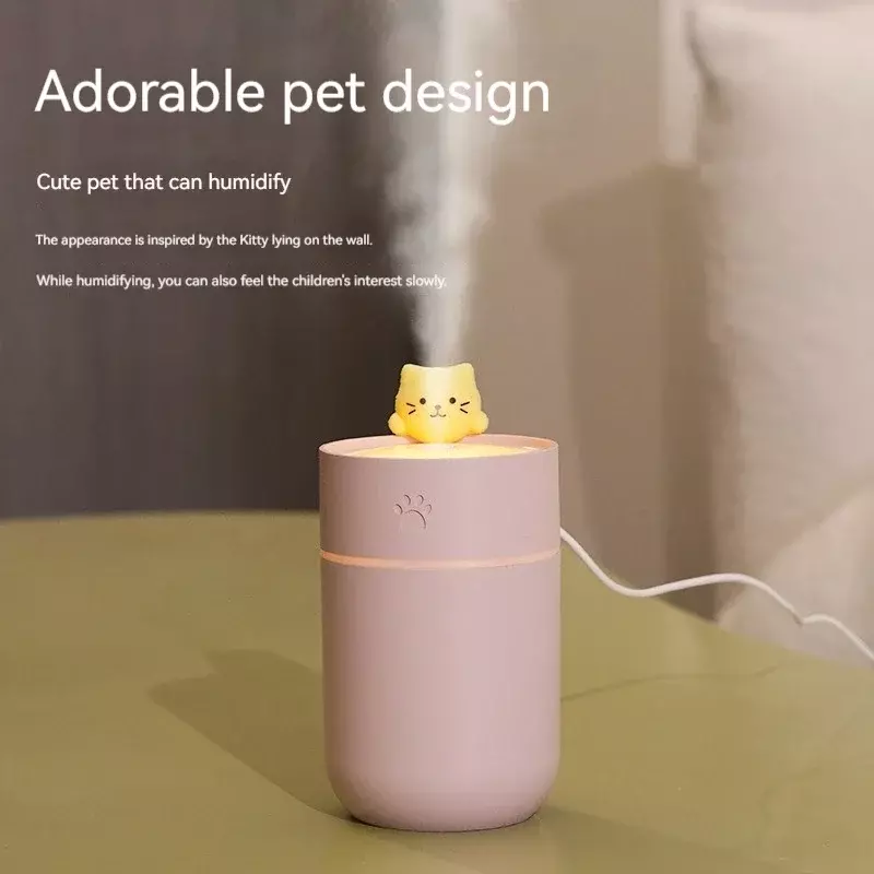 USB 홈 미니 소형 무화기 공기 청정기, 대형 귀여운 애완 동물 고양이 가습기, 안개 볼륨 아로마 테라피 기계, 작은 선물, 신제품