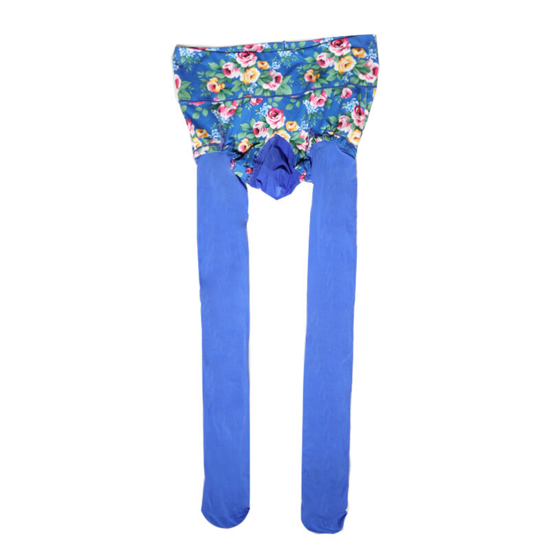 Collants élastiques à fleurs pour hommes, sous-vêtements, leggings minces, poudres de coq, gaine Penys, collants 15D, grande taille