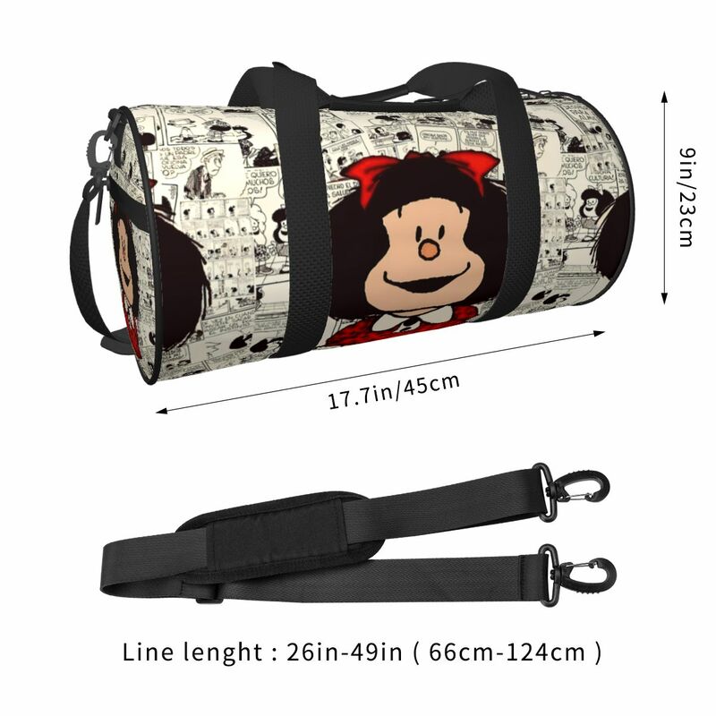Mafaldas tas Travel Anime tas Gym latihan kartun anak perempuan berani desain pasangan tas tangan luar ruangan kebugaran olahraga kapasitas besar