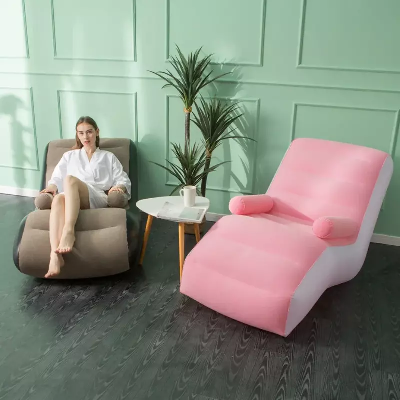 PVC verdicktes aufblasbares Sofa für die Mittagspause Schlafen Gaming Indoor mit Armlehnen weich klappbar faul Schlafs ofa Freizeit Air Bank