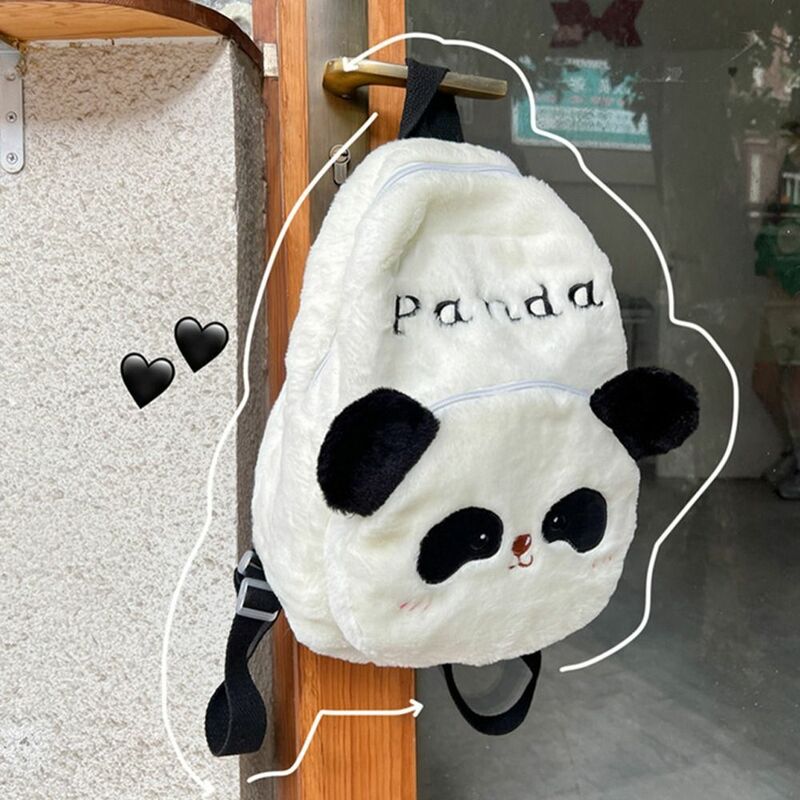 Animal panda mochila para estudantes, grande capacidade, estilo coreano, sacos de pelúcia, bolsa de ombro, cartoon, escola ao ar livre