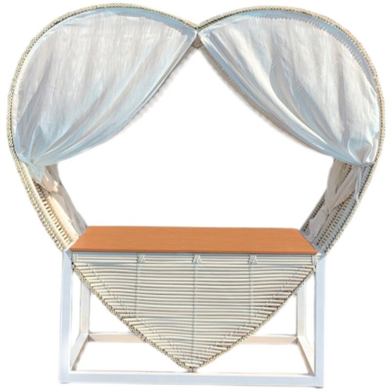Mobiliário ao ar livre rattan cama lounge cadeira ninho de pássaro amor ao ar livre balanço criativo