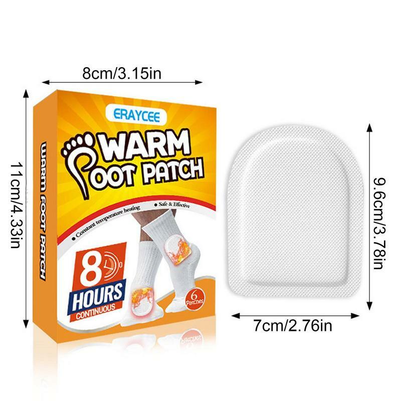 6 Pcs Self-Heating Body Foot Warmer Sticker Winter Disposable Heating Paste Indoor Outdoot Adhesive Heating Paste Heat Pads
