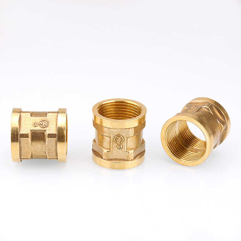 Brass Pipe Hex Nipple Fitting Quick Coupler Adapter 1/2 3/4 1 BSP Female To Female Thread Reducing Joint Water Oil Gas Connector