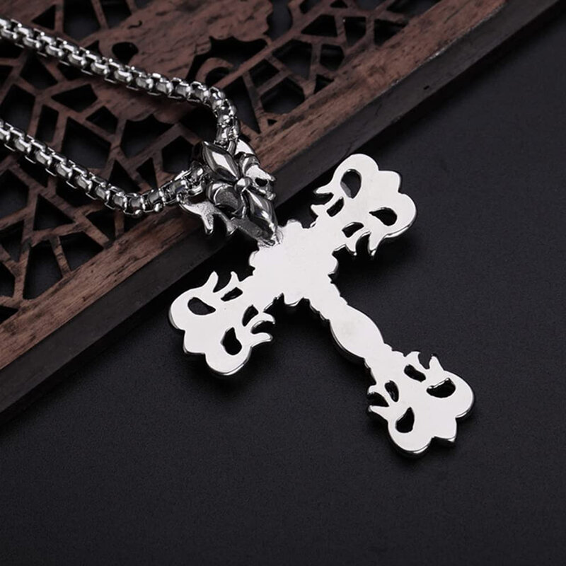 FANDAO-men's fashion cross necklace, women's retro gothic necklace, the best choice for your lover