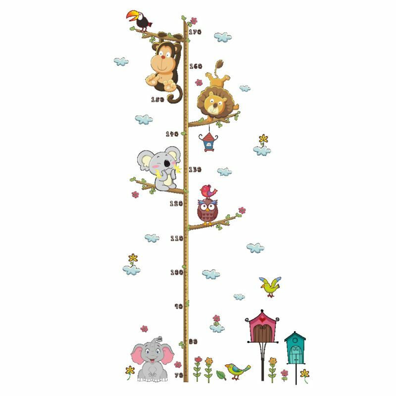 Cartoon hoogtemaat muurstickers voor kinderkamer groeigrafiek kinderen slaapkamer kleuterschool kinderkamer decor