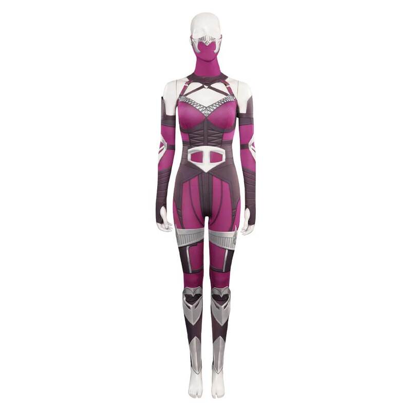 Mortal Cos Kombat Mileena Cosplay Costume Women Fantasy Jumpsuit Swimsuit Top Pants Mask Outfits Halloween Carnival Party Suitt