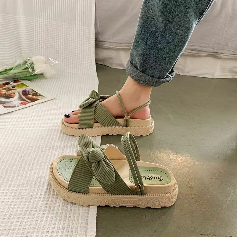 Sandias De Tacon Internet Hot Women Shoes Summer Fairy Style 2023New Improve Fashion Student Platform Roman Lady Flat Shoe