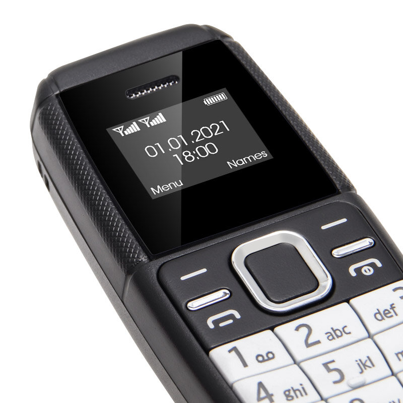 UNIWA BM200 Super Mini telefono 0.66 "cellulari tascabili con tastiera a pulsante Dual SIM Dual Standby per anziani MT6261D GSM Quad Band