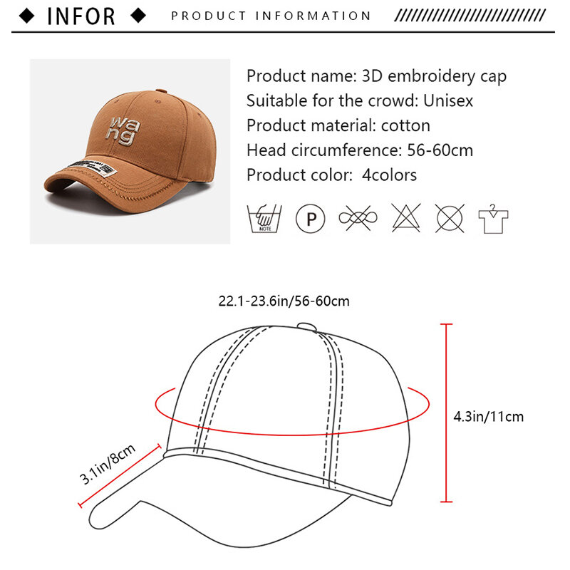 2022 moda marca marrom preto chapéus de beisebol das mulheres dos homens 3d carta bordado chapéu hip hop boné esportes ao ar livre chapéus de golfe chapéu de camionista