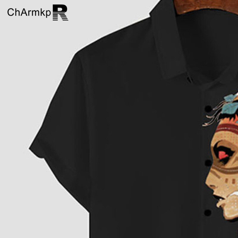 Charmkpr 2024เสื้อแฟชั่นคอกลมแขนสั้นผู้ชาย, เสื้อเสื้อลายพิมพ์แฟชั่นเสื้อสตรีทแวร์เสื้อยืด S-2XL ฤดูร้อน