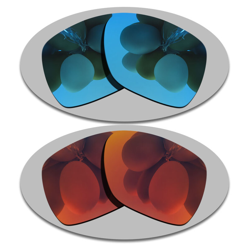 Niebieskie i ogniste czerwone soczewki zamiennik dla-SPY Optic Cyrus spolaryzowane okulary przeciwsłoneczne