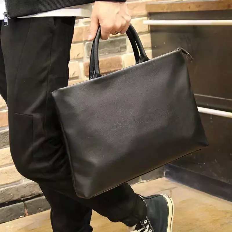 Tas tangan pria, tas kantor, tas bahu kasual sederhana, tas file komputer sangat tipis