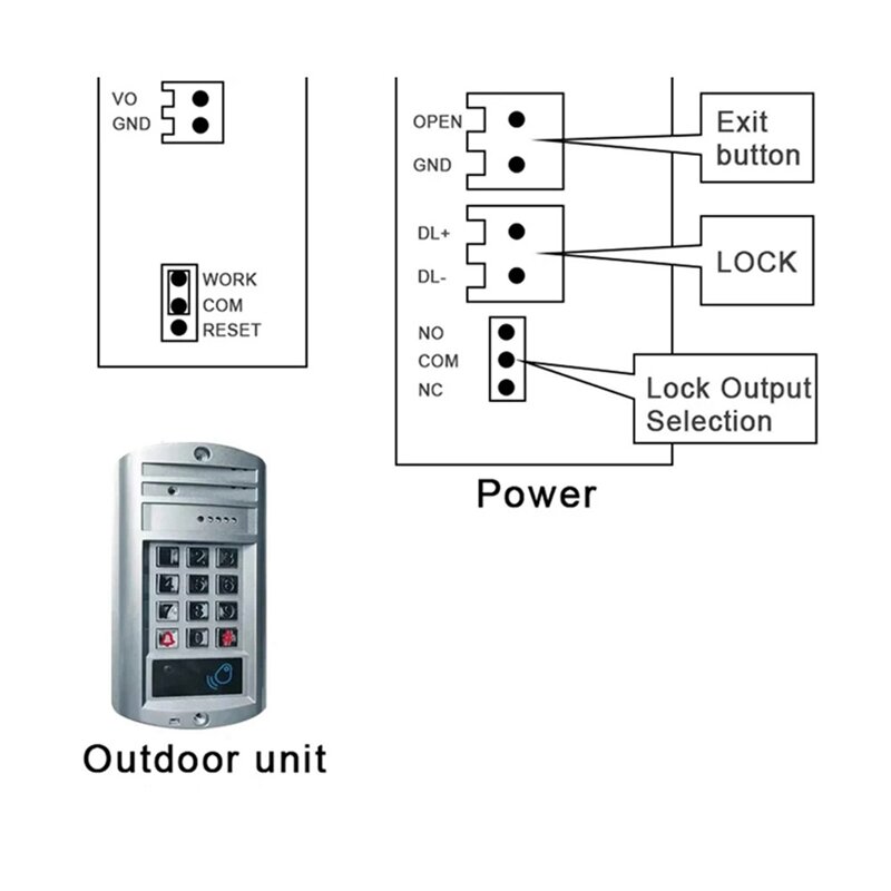 Timbres Teléfono de Audio de 2 cables sin estación al aire libre, intercomunicador electrónico, apartamento, puerta de construcción, auricular