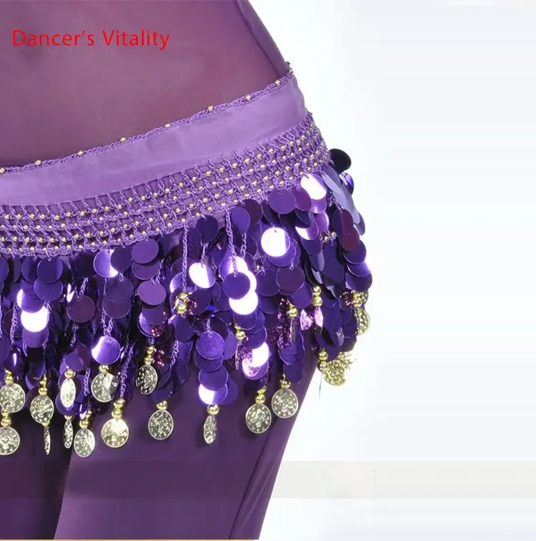Cinturón de danza del vientre para mujer, disfraces, borla de lentejuelas, bufanda de cadera, cinturones de danza del vientre, cinturón de colores indain